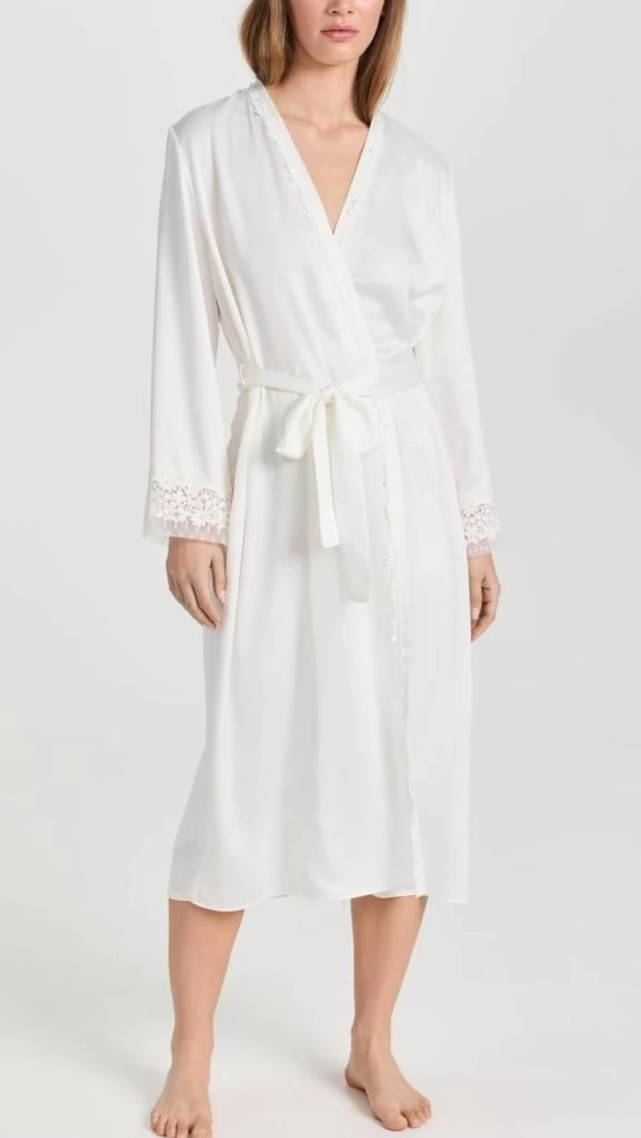 Flora Nikrooz Women's Luxurious Charmeuse Robe - Elegant Showstopper Loungewear