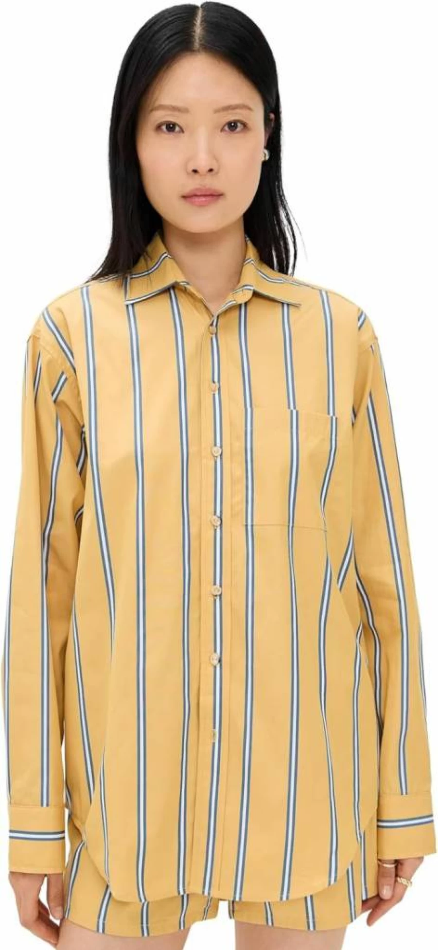 DONNI. Women's Poplin Shirt - Classic Casual Button-Up Shirt for Women