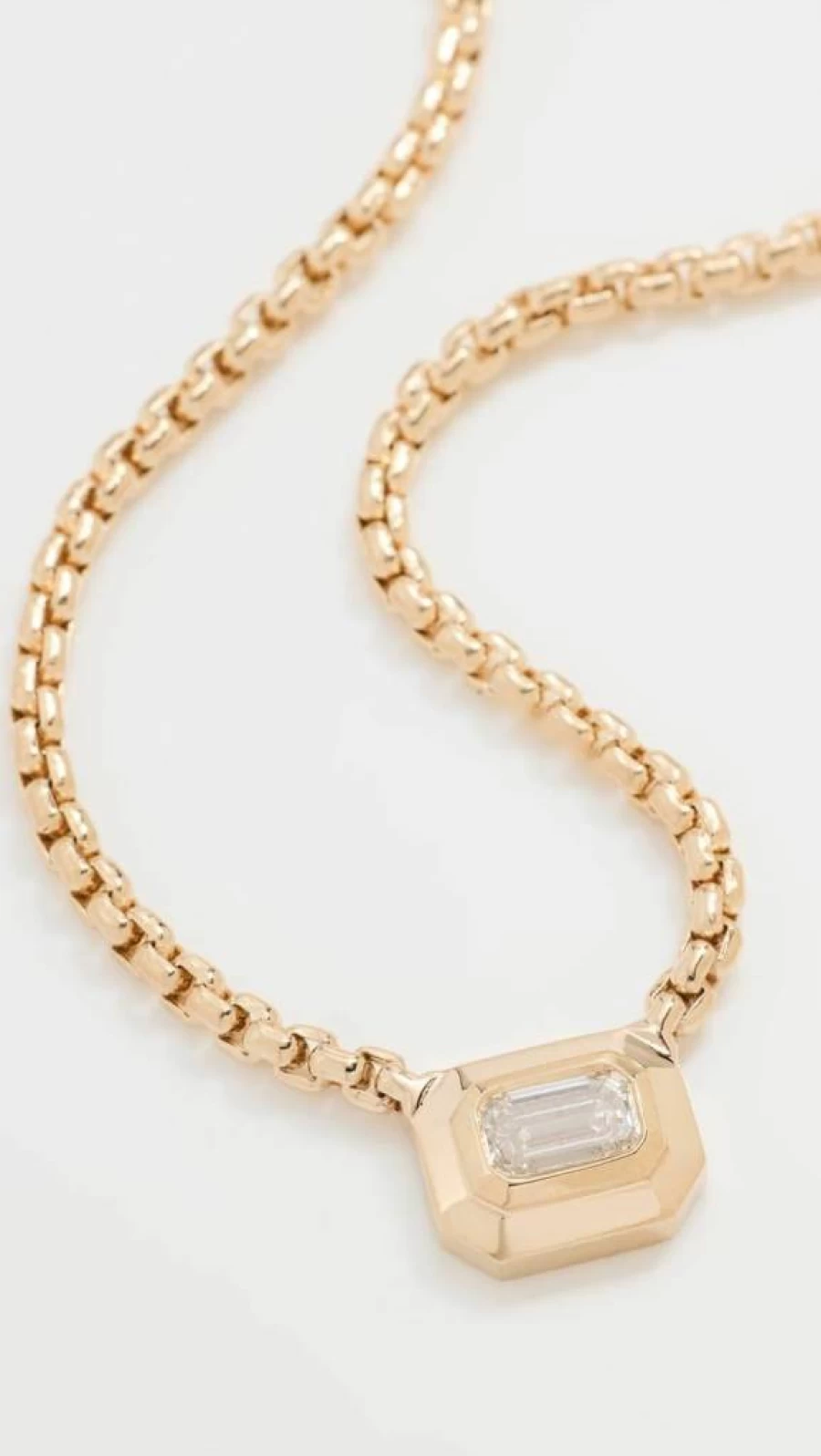 ZOE CHICCO 14K Gold Emerald Cut Diamond Pendant Necklace for Women