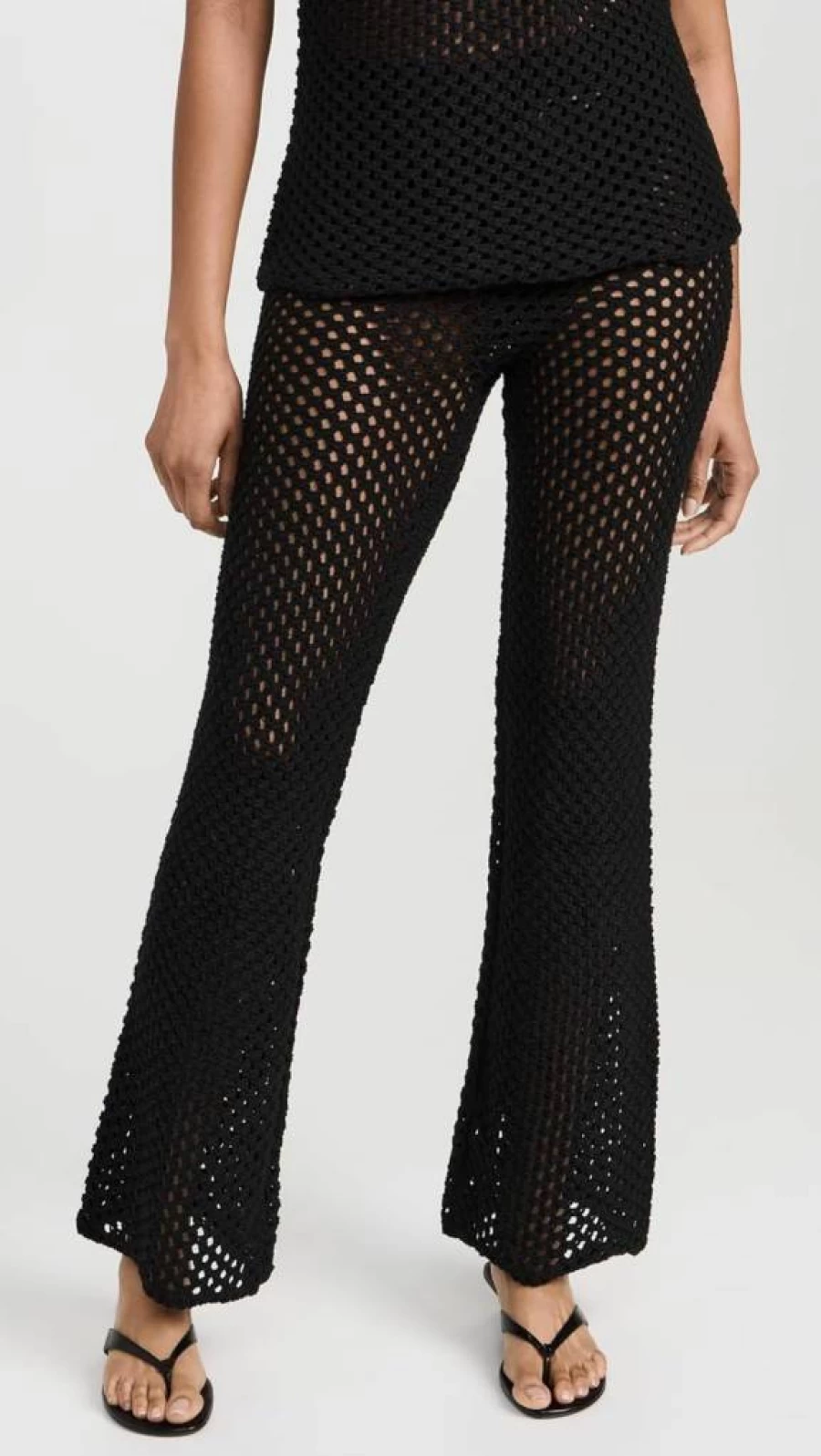 MINKPINK Women's Gayla Crochet Pants - Boho Lace High Waist Flare Trousers for Summer