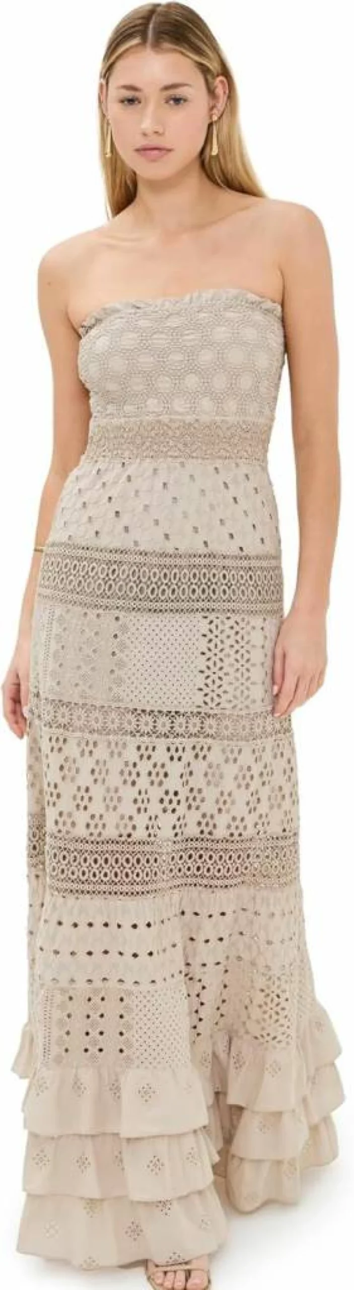 Temptation Positano Women's Embroidered Maxi Dress - Elegant Long Floral Dress for Women