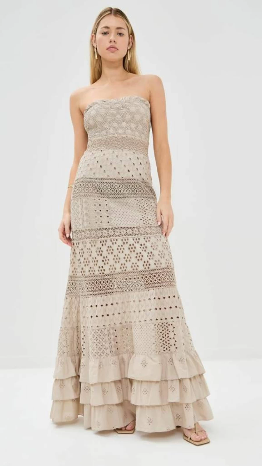 Temptation Positano Women's Embroidered Maxi Dress - Elegant Long Floral Dress for Women
