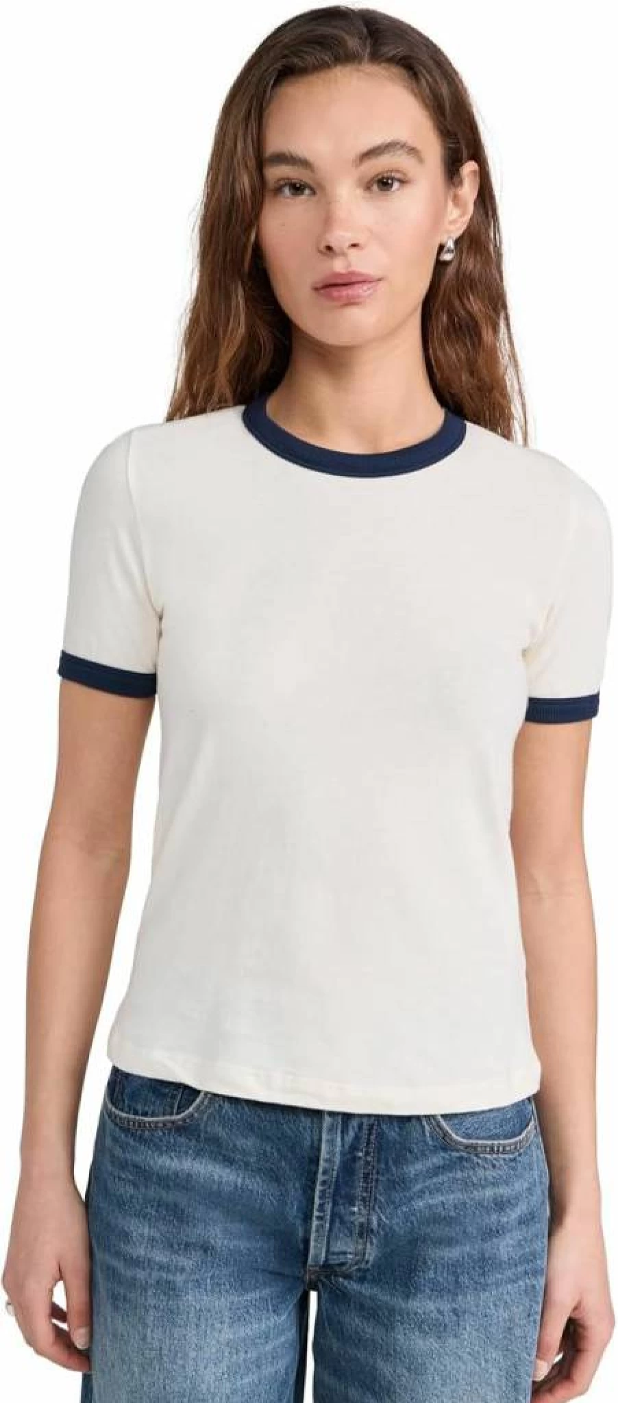 ASKK NY Women's Vintage Classic Ringer T-Shirt – Soft Cotton Short Sleeve Tee