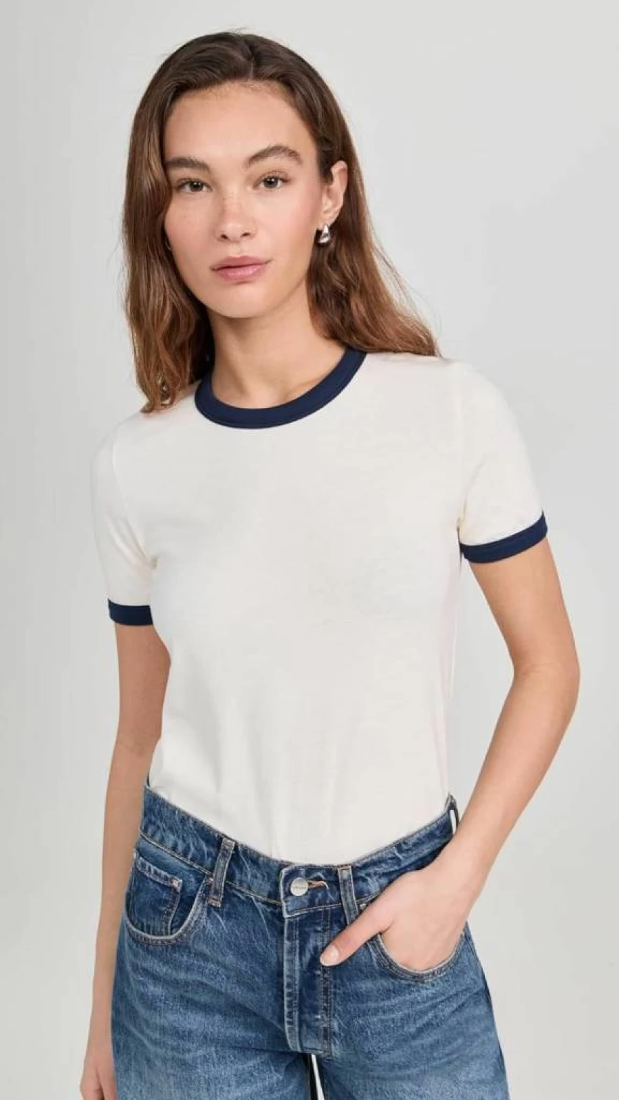 ASKK NY Women's Vintage Classic Ringer T-Shirt – Soft Cotton Short Sleeve Tee
