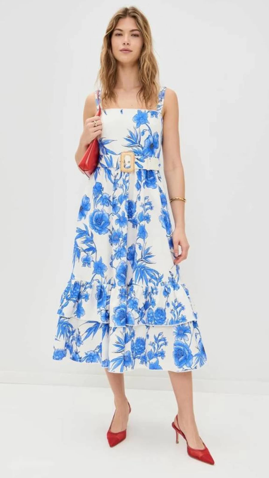 Borgo de Nor Women's Dani Dress - Elegant Flowy Summer Dress with V-Neck and Floral Print