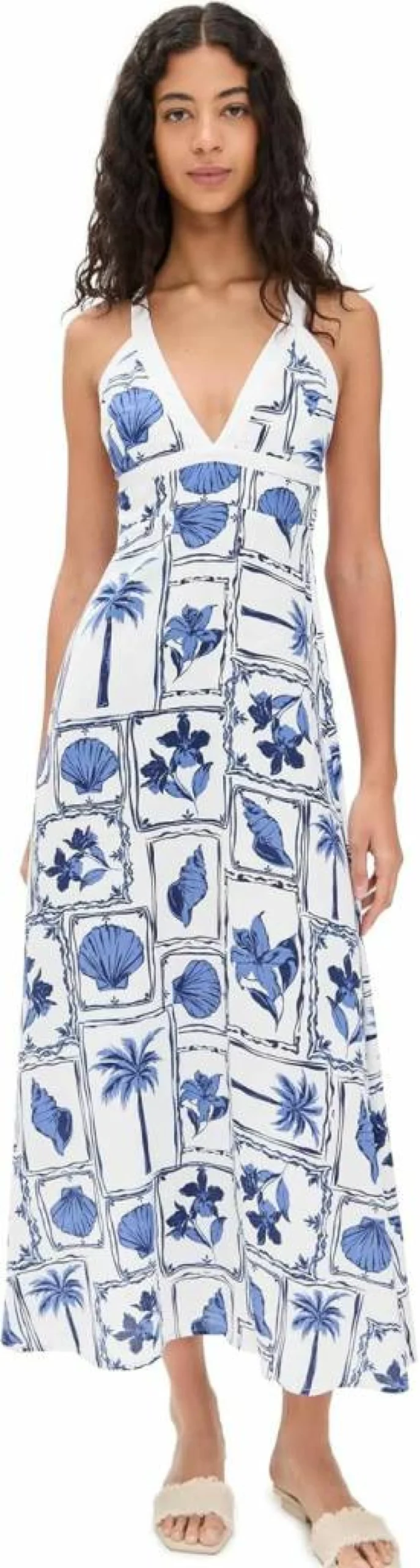 MINKPINK Women's Sylvie Floral Panel Midi Dress - Boho Chic Summer Dress with Ruffled Hem