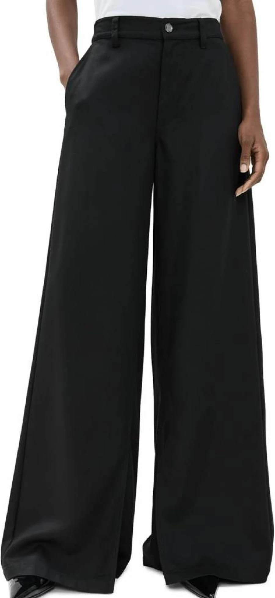 PAIGE Women's Portia Pants with Inseam Slit - High-Waisted Slim Fit Ankle-Length Trousers