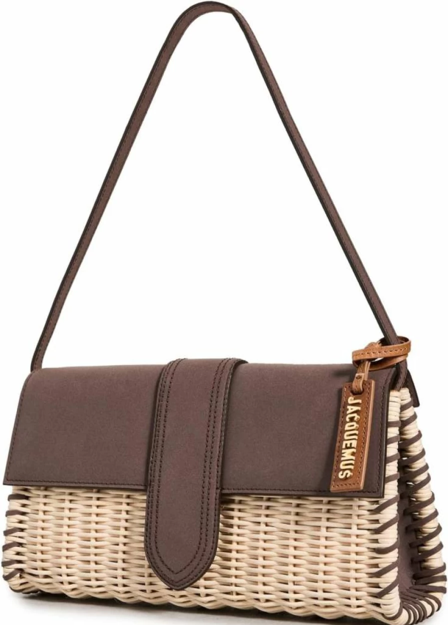 Jacquemus Le Bambino Long Osier Woven Straw Shoulder Bag for Women