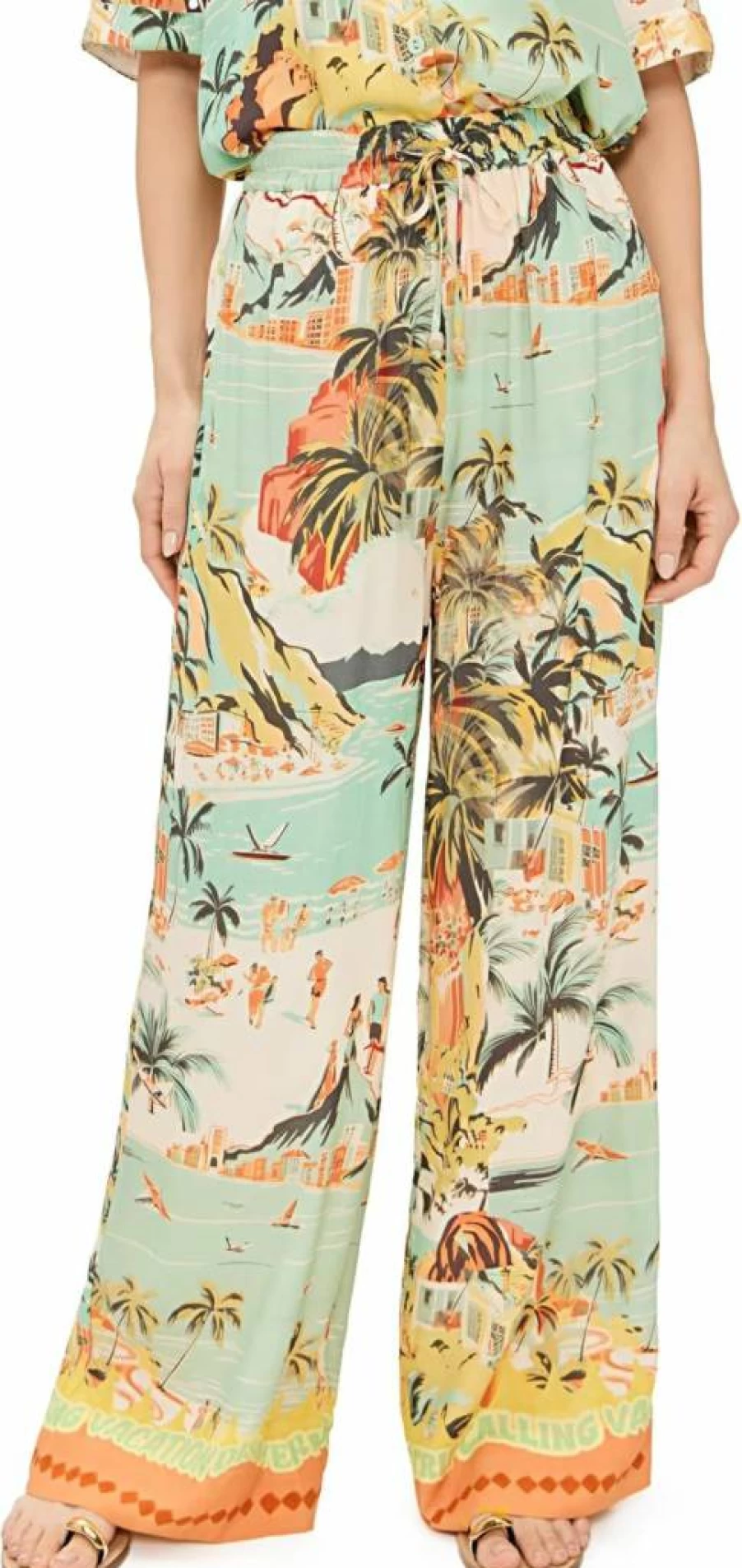 MINKPINK Women's Vacanza Drawstring Pants - Stylish Comfort for Summer Travel