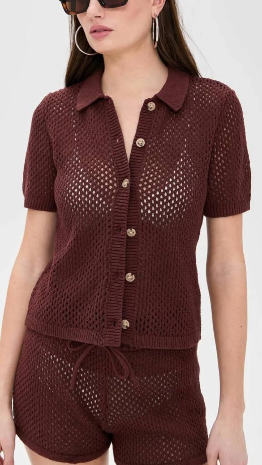 Onia Women's Crochet Knit Button-Up Sweater - Boho Chic Lace Cardigan