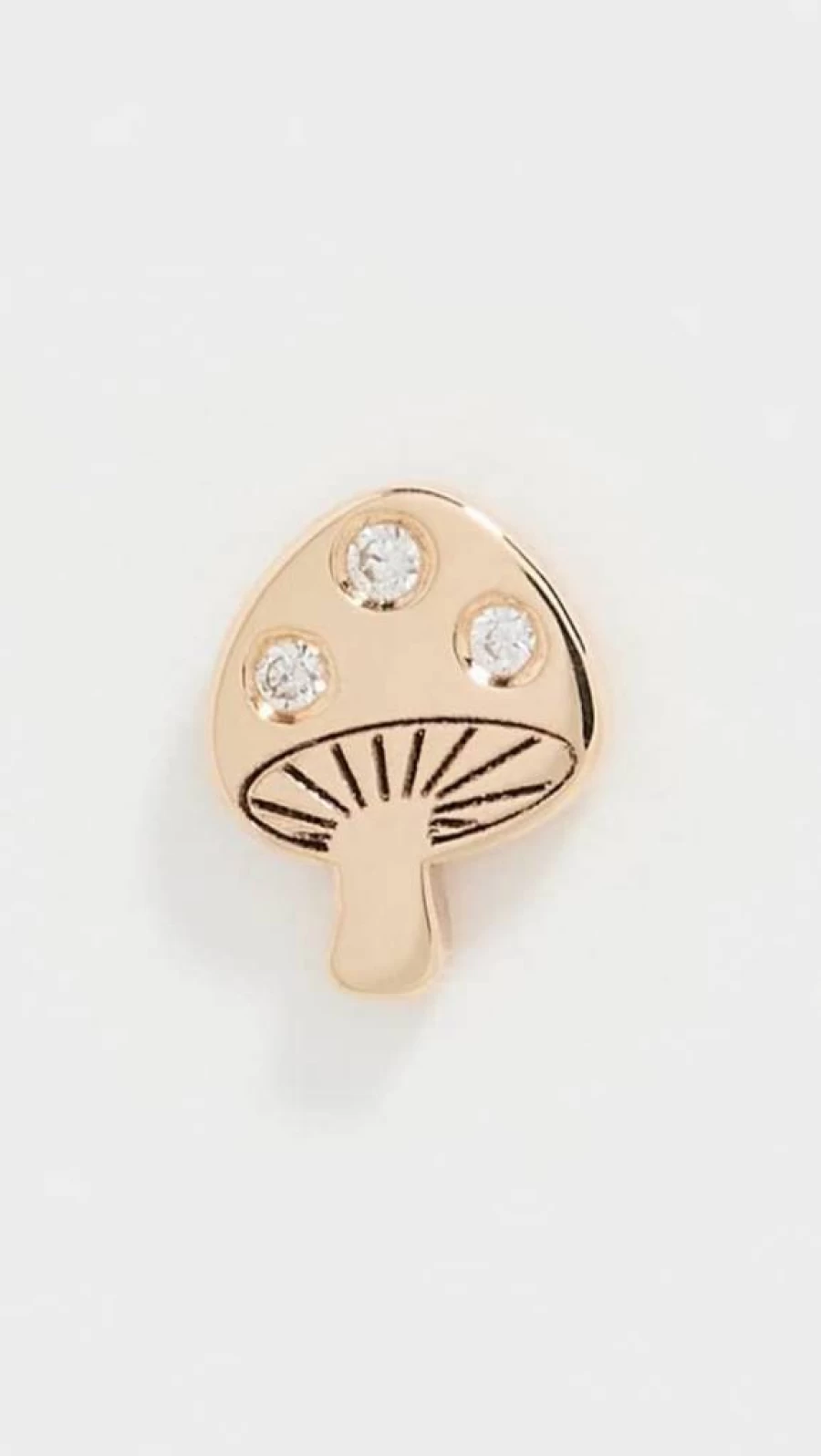 ZOE CHICCO 14K Gold Tiny Mushroom Diamond Stud Earrings for Women