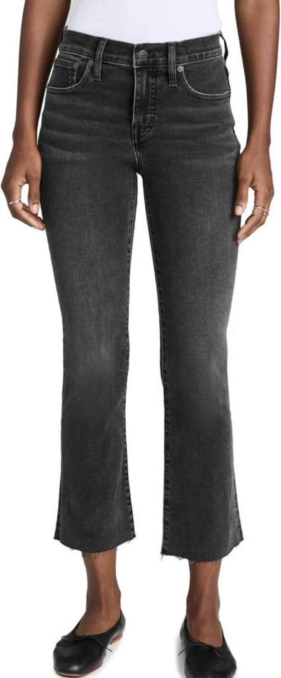 Madewell Women's Kickout Crop Jeans - High-Rise Slim Fit Ankle Denim Pants