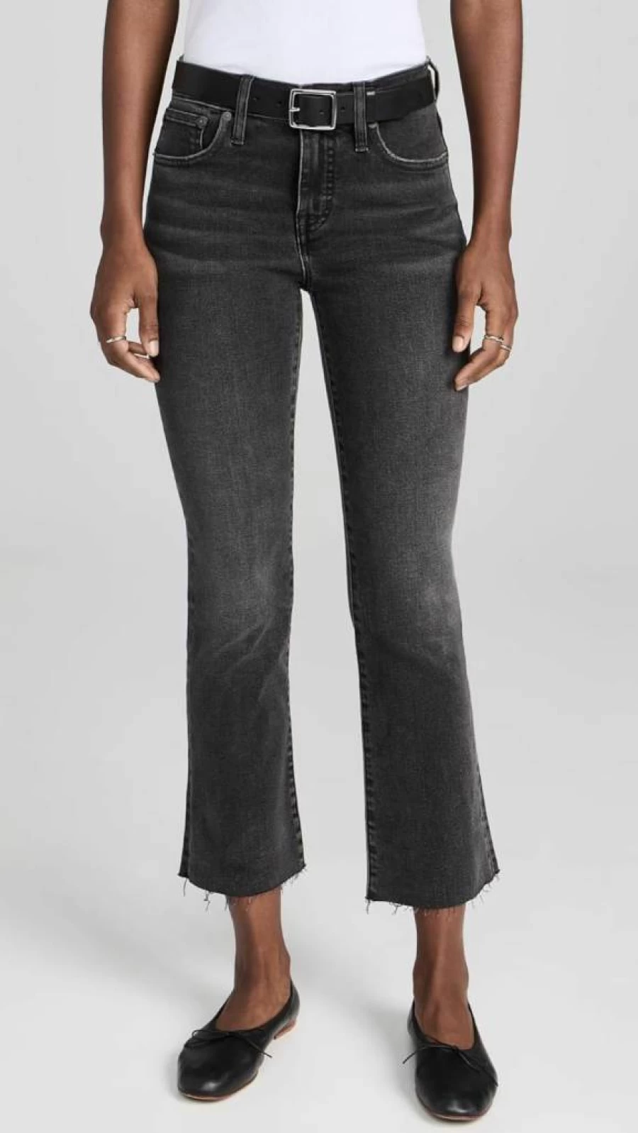 Madewell Women's Kickout Crop Jeans - High-Rise Slim Fit Ankle Denim Pants