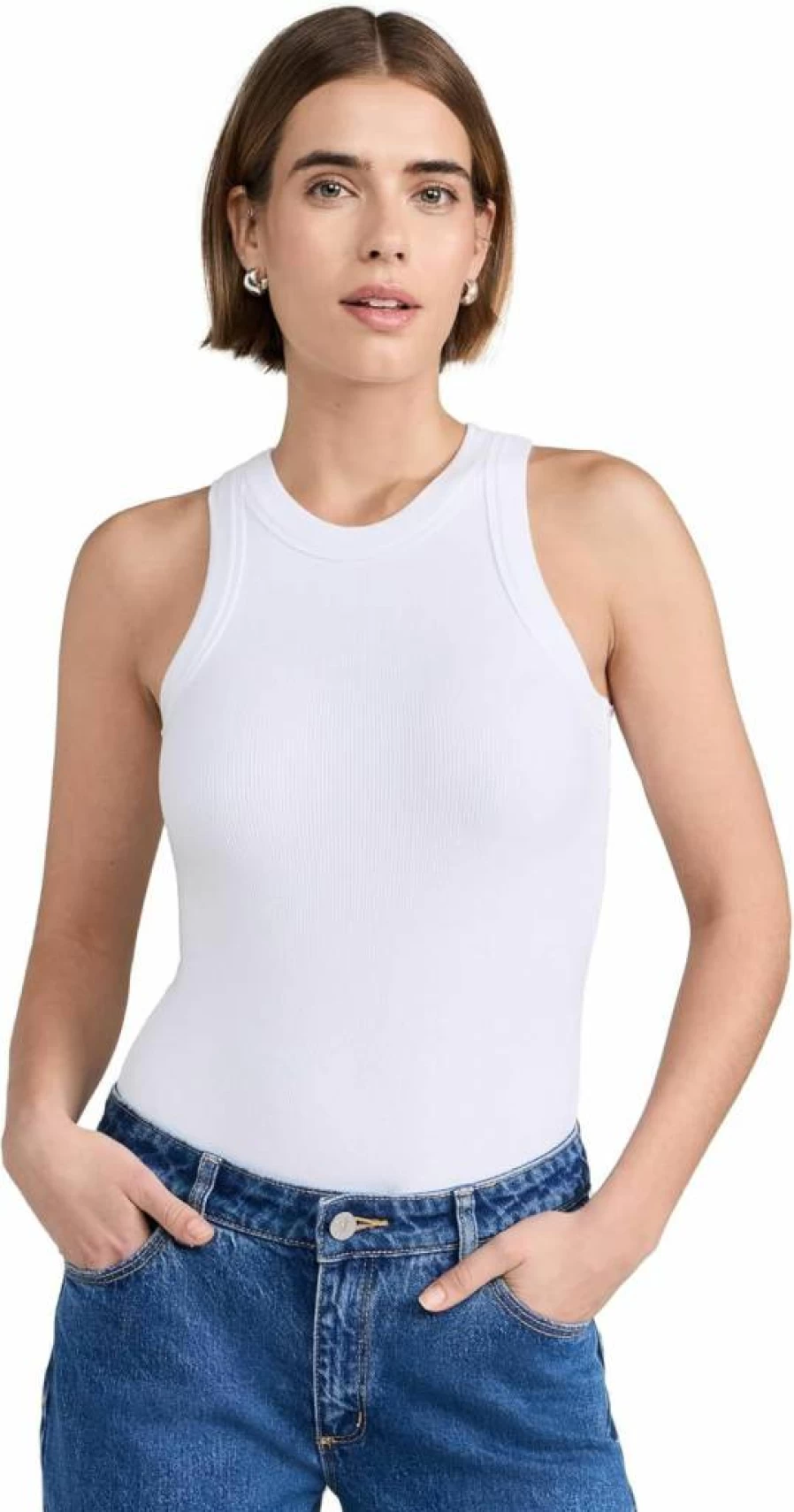Ambitionist Women's Ribbed Racerback Tank Bodysuit - Stretchable Comfort Fit Workout Top