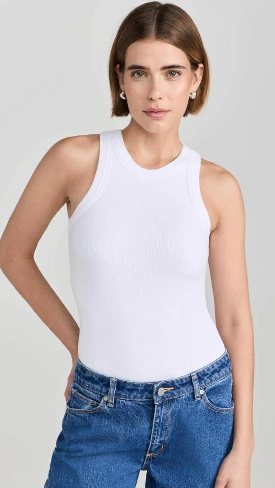 Ambitionist Women's Ribbed Racerback Tank Bodysuit - Stretchable Comfort Fit Workout Top