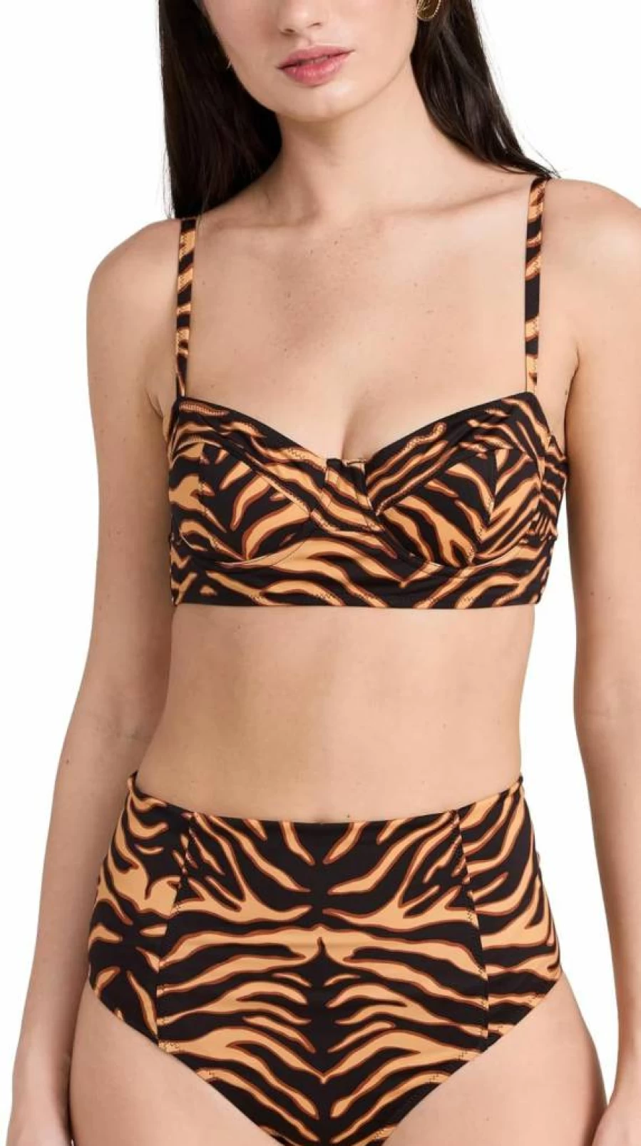 Ulla Johnson Zahara Bikini Top for Women - Floral Printed Swimwear Halter Top