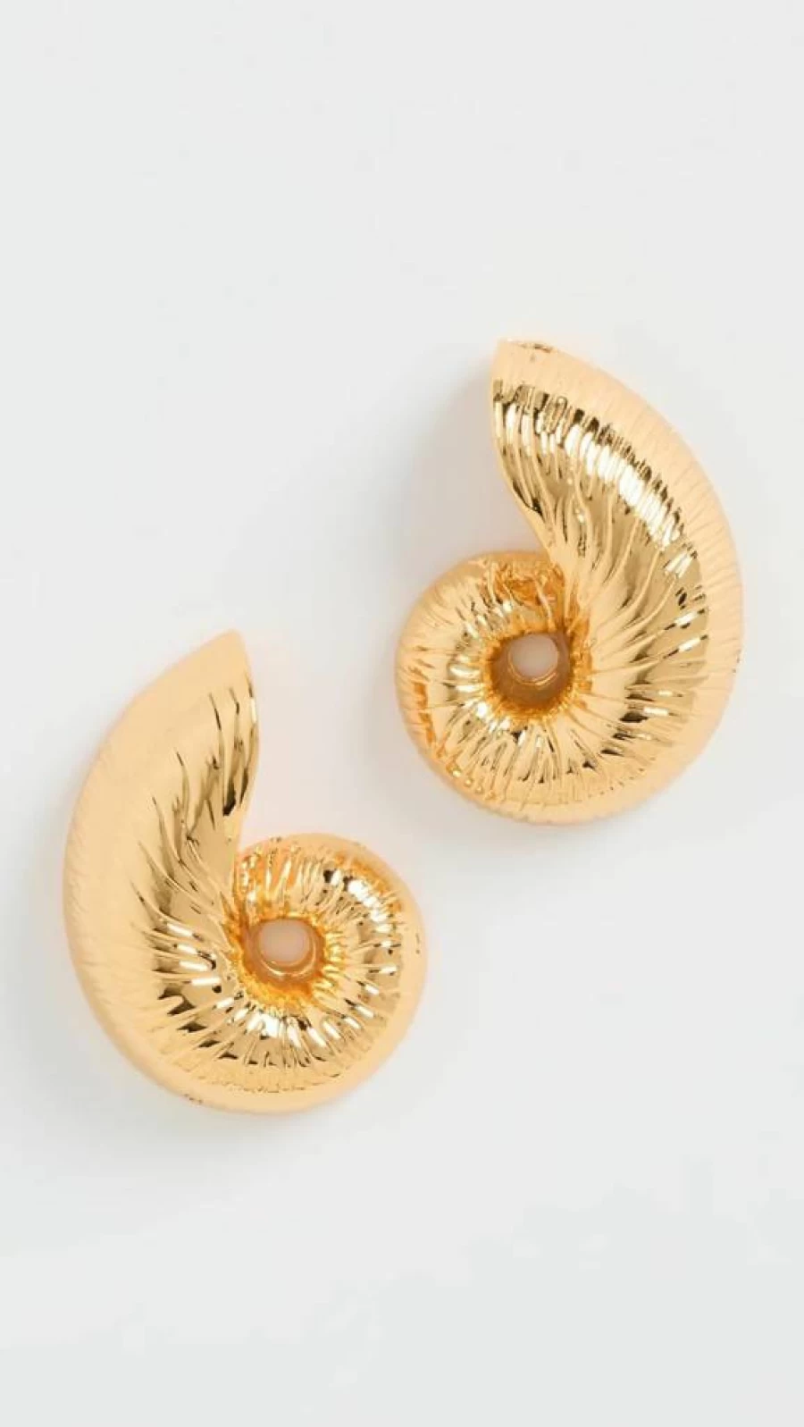Kenneth Jay Lane Gold Seashell Stud Earrings for Women - 1 Inch Pierced Elegant Jewelry