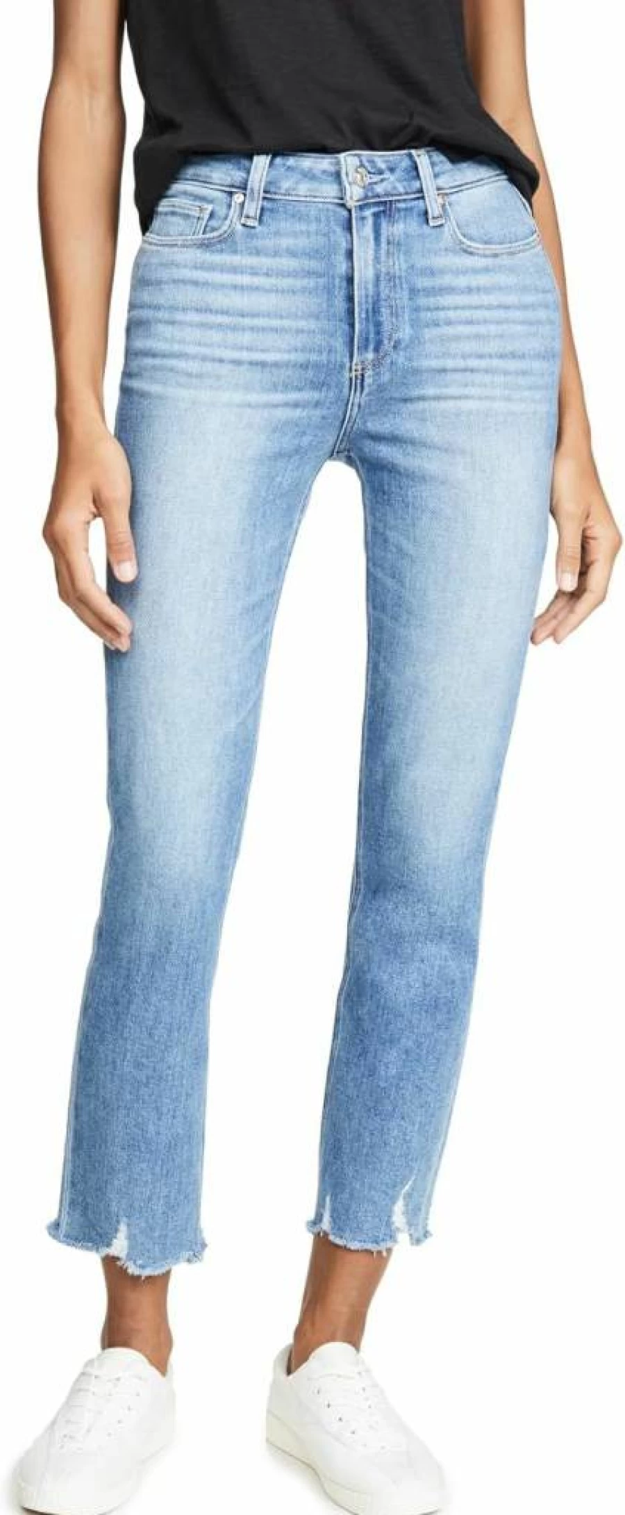 PAIGE Women's Cindy Destroyed Hem Denim Jeans - High-Quality Distressed Skinny Jeans for Women