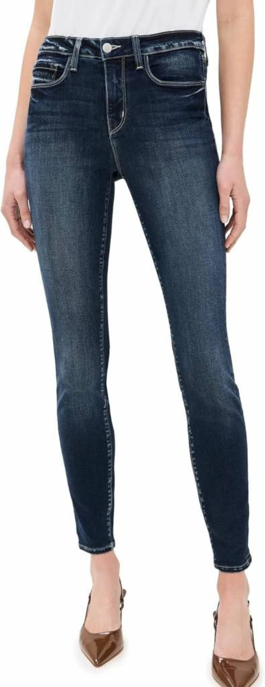 L'AGENCE Women's Marguerite High-Rise Skinny Jeans - Stretch Denim, Slim Fit, Classic Blue Wash