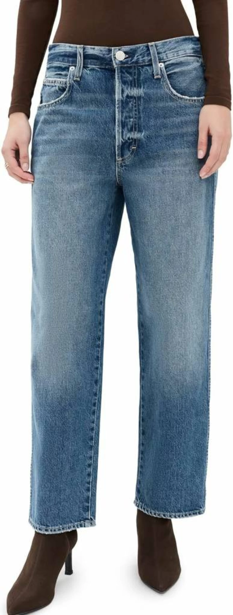 AMO Women's Hattie High-Rise Straight Leg Jeans for Everyday Comfort