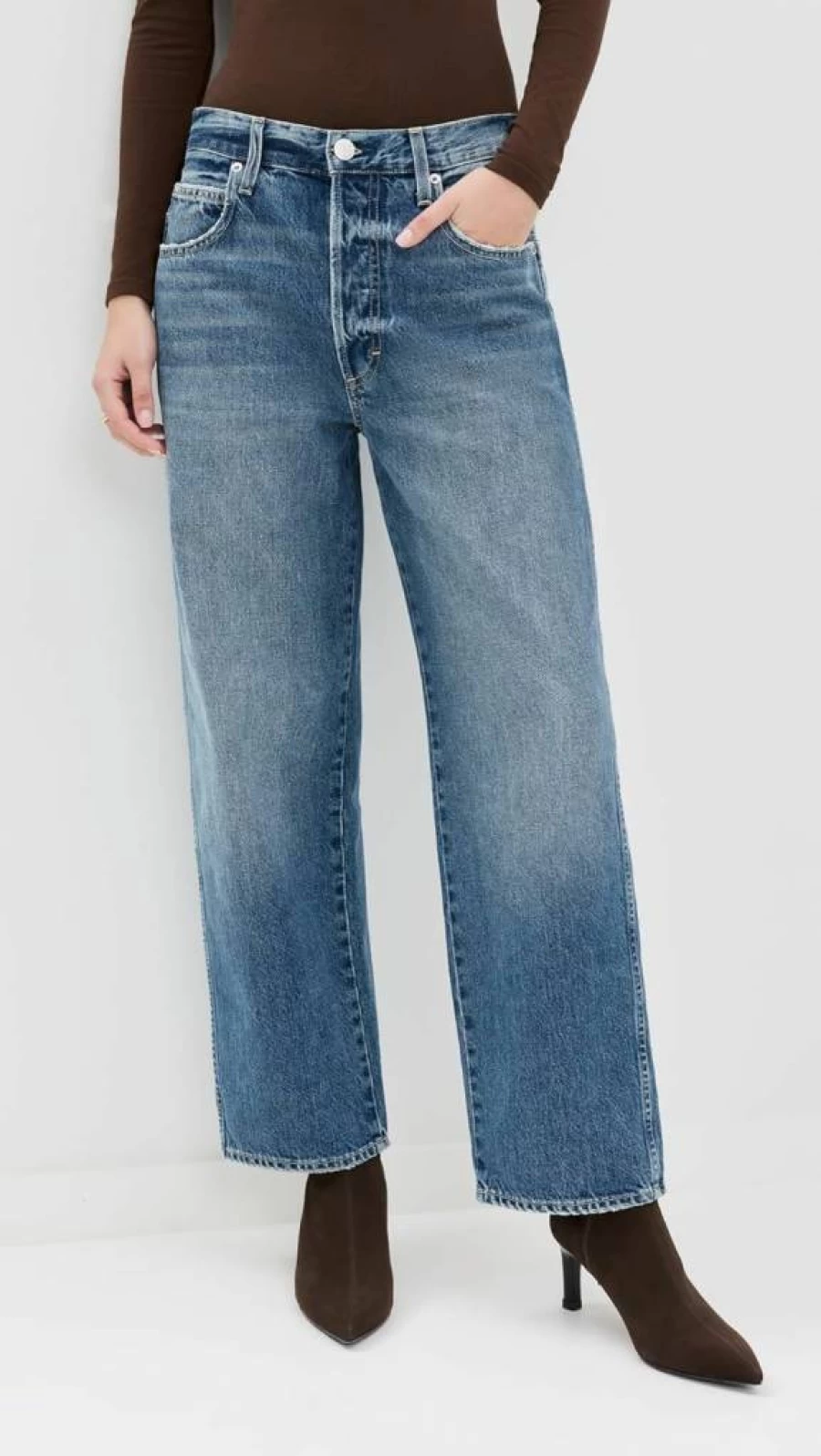 AMO Women's Hattie High-Rise Straight Leg Jeans for Everyday Comfort