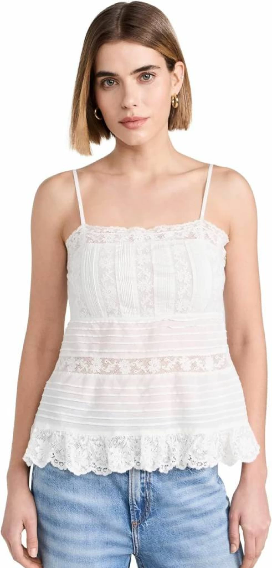 LOVESHACKFANCY Women's Charlieann Blouse Floral Print Boho Chic Top