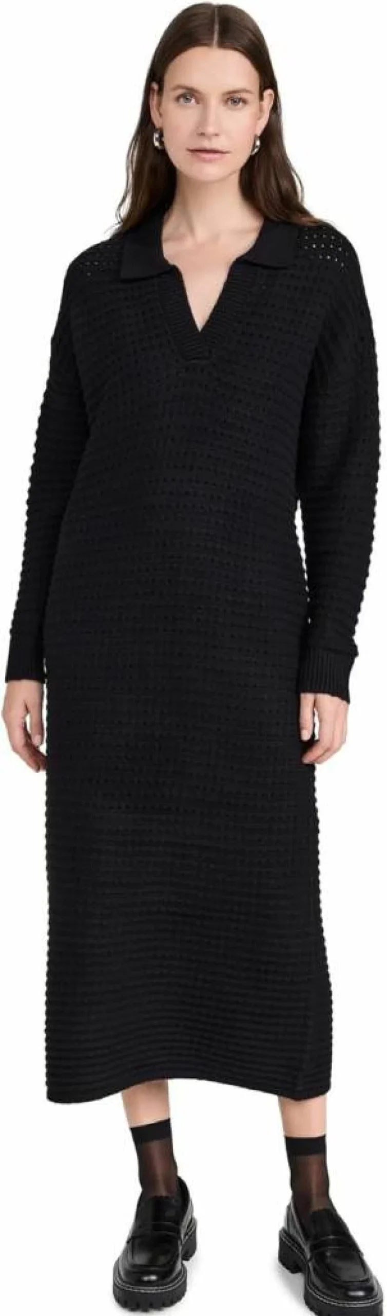 525 Women's Solid Color Polo Dress - Elegant Raya Style Casual Wear