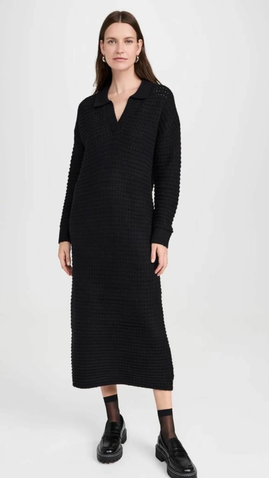 525 Women's Solid Color Polo Dress - Elegant Raya Style Casual Wear