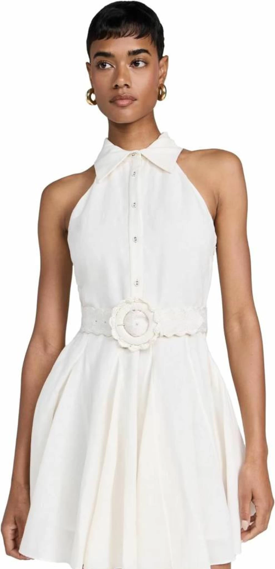 Hemant and Nandita Women's Stylish Short Dress with Adjustable Buckle Belt