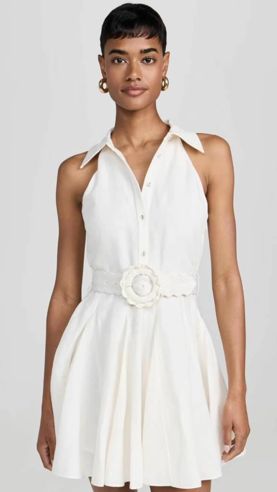 Hemant and Nandita Women's Stylish Short Dress with Adjustable Buckle Belt