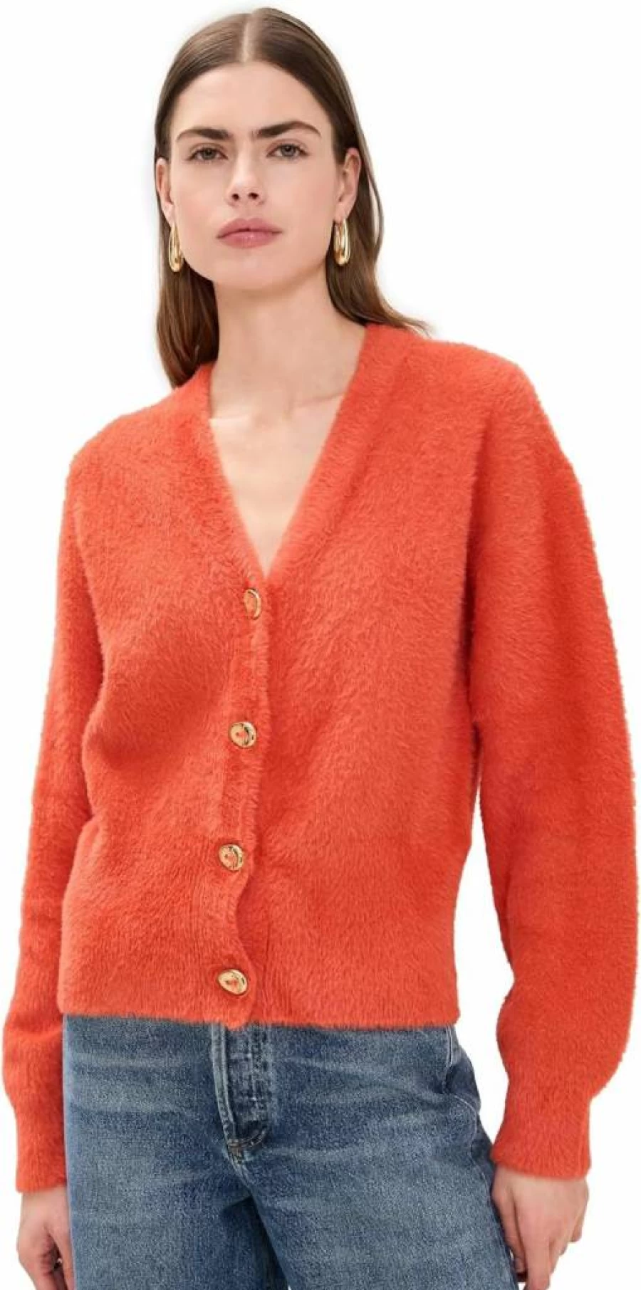 Stine Goya Women's Oversized Long Sleeve Cardigan - Soft Drop Shoulder Knit Sweater