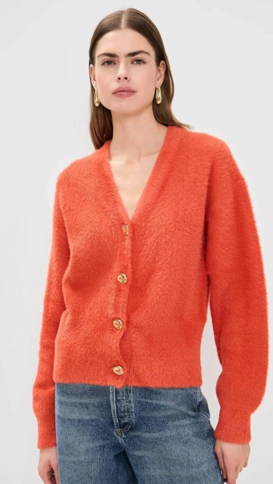 Stine Goya Women's Oversized Long Sleeve Cardigan - Soft Drop Shoulder Knit Sweater