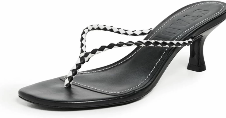 STAUD Freja Kitten Heel Sandals for Women - Elegant Thong Strap Design