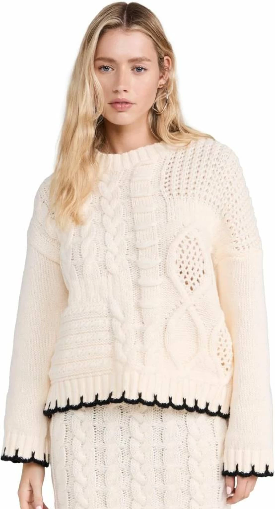 Little Women's Cable Knit Sweater - Cozy Cable Stitch Pullover by Little Lies