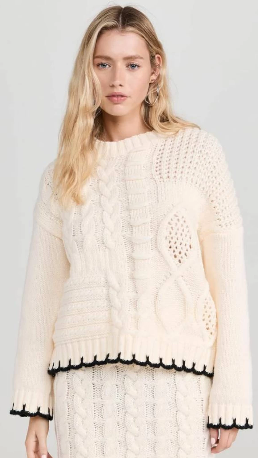Little Women's Cable Knit Sweater - Cozy Cable Stitch Pullover by Little Lies