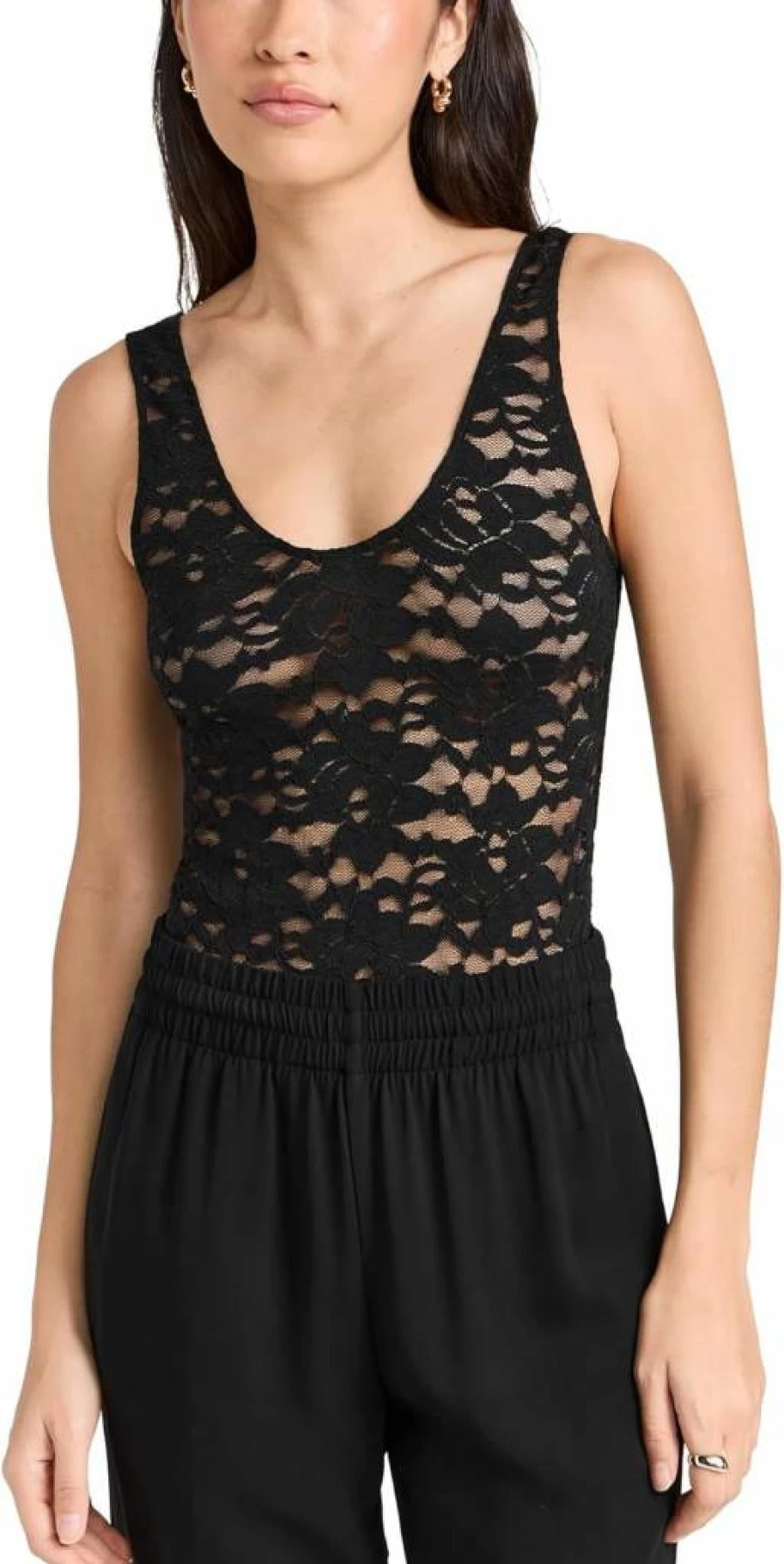 ANINE BING Women's Alysha Bodysuit - Slim-Fit Black Bodysuit for Women