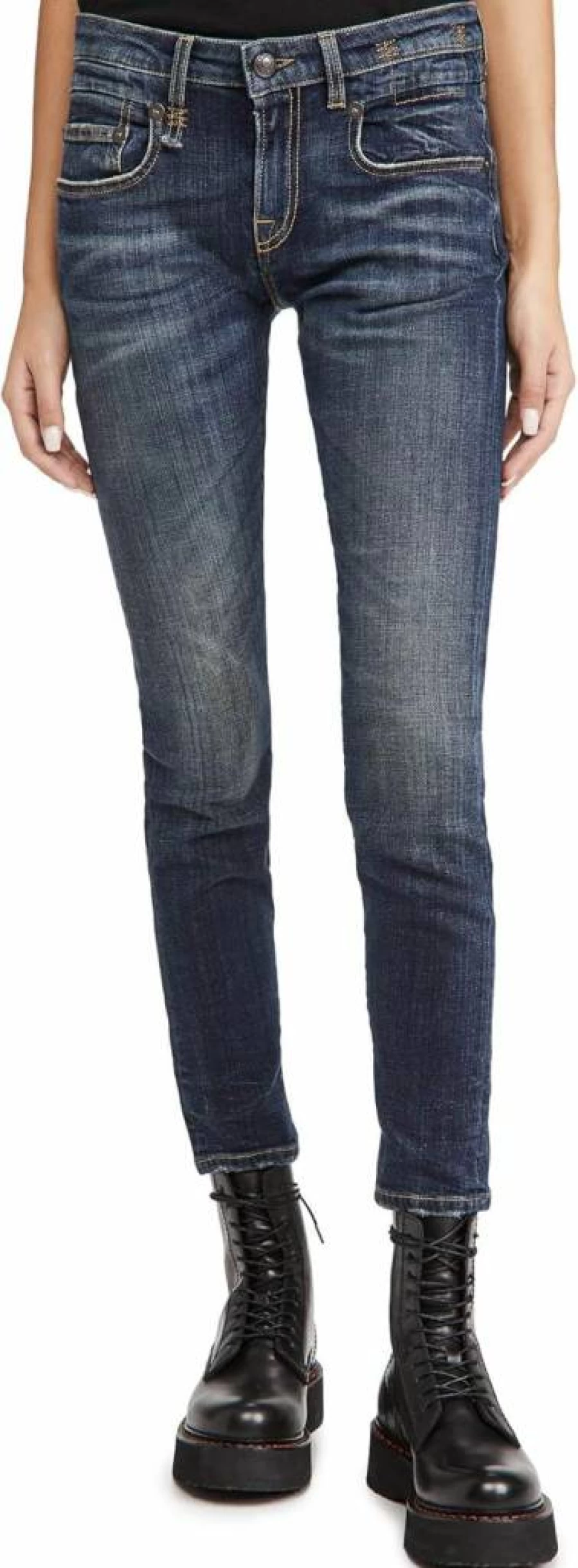 R13 Women's High-Waisted Skinny Jeans - Stretch Denim Pants for a Slim Fit