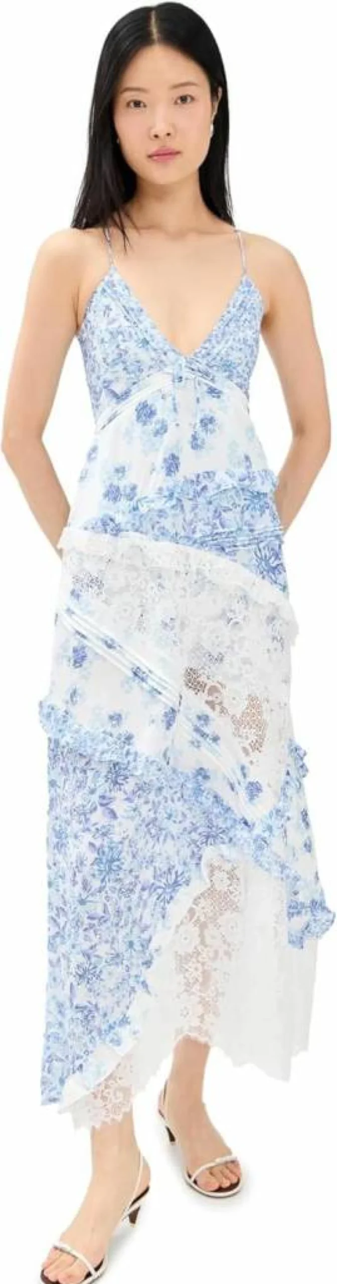 For Love & Lemons Women's Rosalyn Floral Lace Maxi Dress Bohemian Summer Beach Wedding Guest Gown