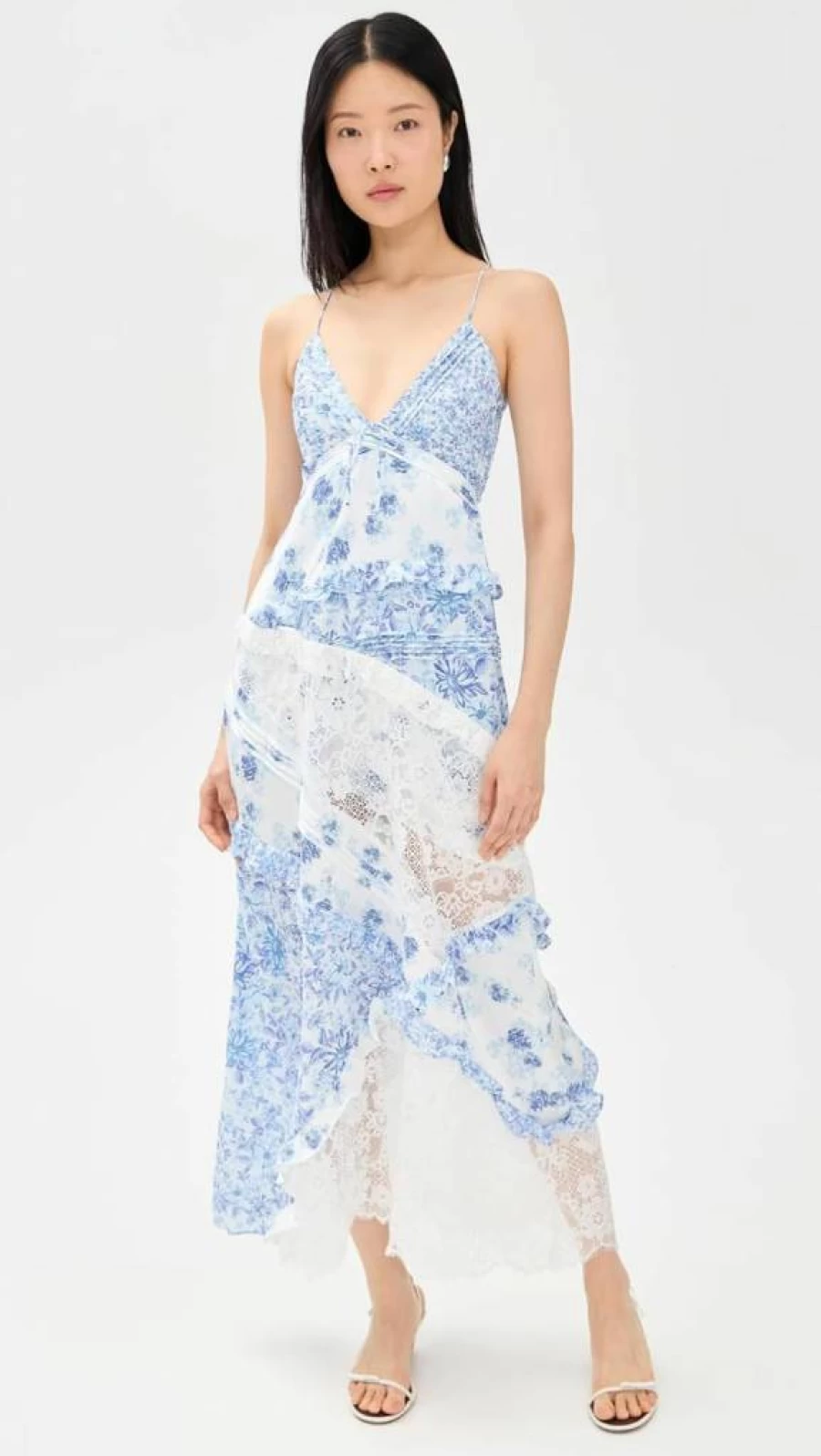 For Love & Lemons Women's Rosalyn Floral Lace Maxi Dress Bohemian Summer Beach Wedding Guest Gown