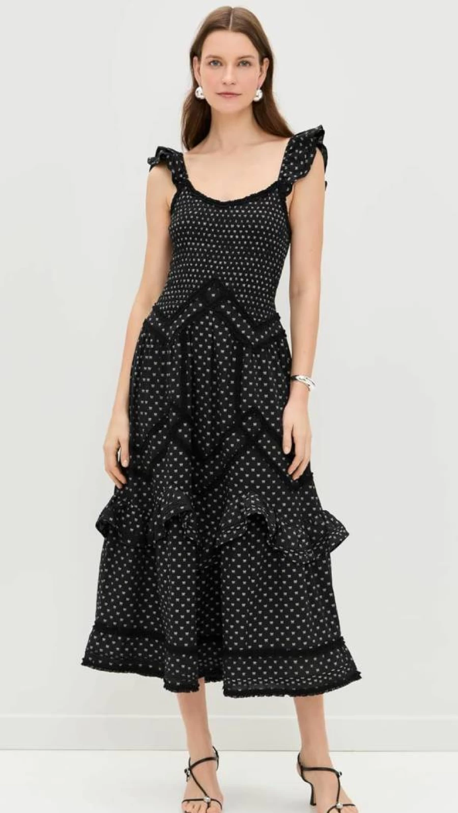 LOVESHACKFANCY Women's Brin Floral Dress - Boho Chic Mini Dress with Ruffles