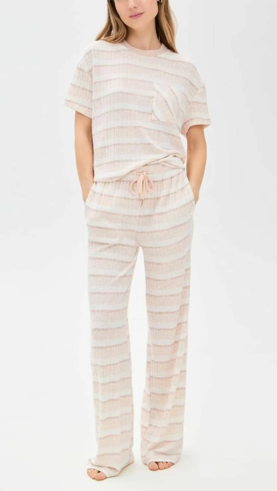 Honeydew Intimates Women's Comfortable Cotton Lounge Pant Set - Relaxed Fit Sleepwear & Loungewear Tee Pajama Set