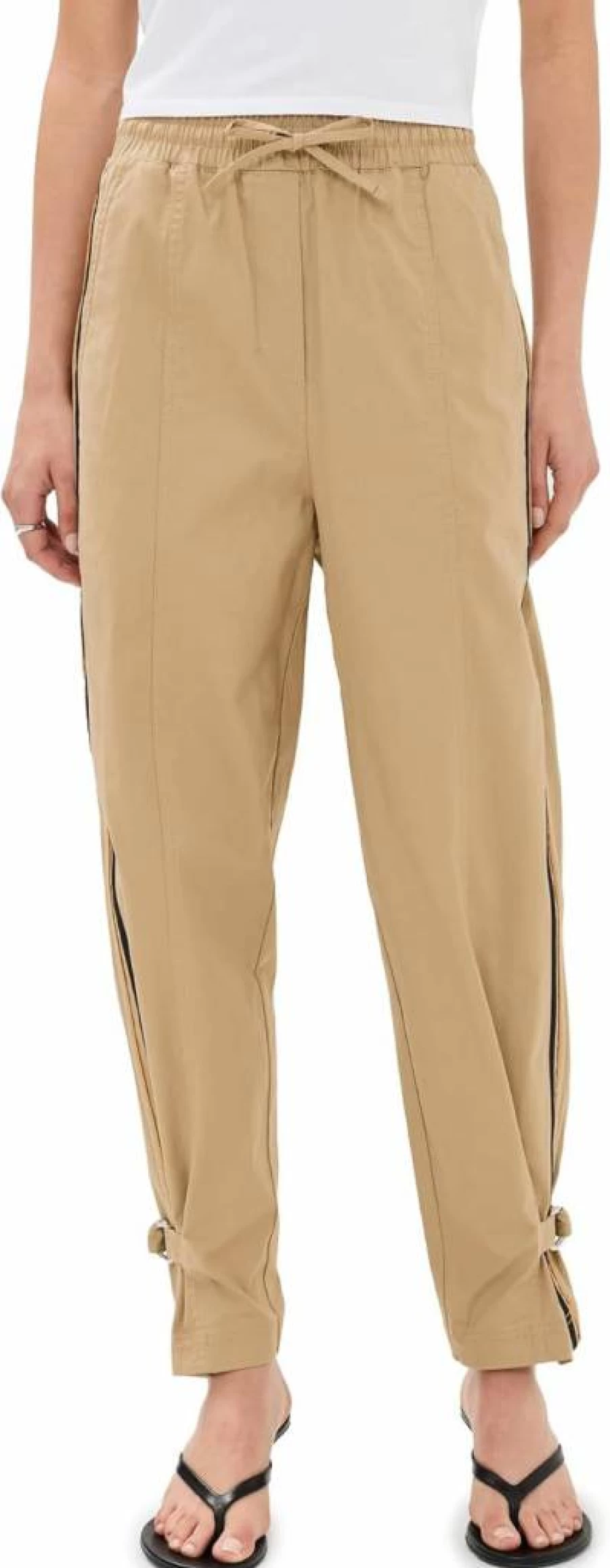 3.1 Phillip Lim Women's High-Waisted Utility Joggers with D-Ring Belt Detail and Elastic Cuff
