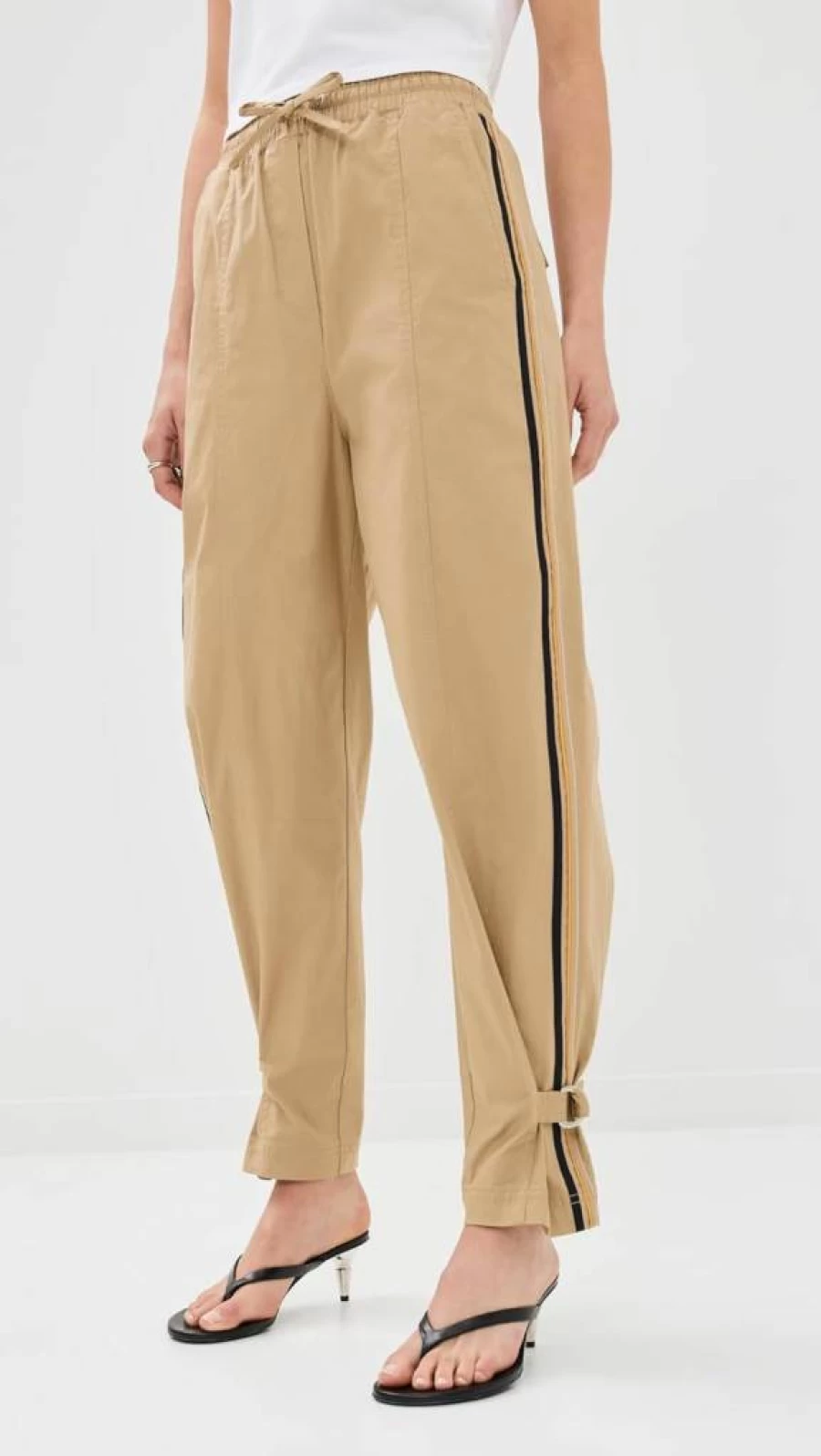 3.1 Phillip Lim Women's High-Waisted Utility Joggers with D-Ring Belt Detail and Elastic Cuff