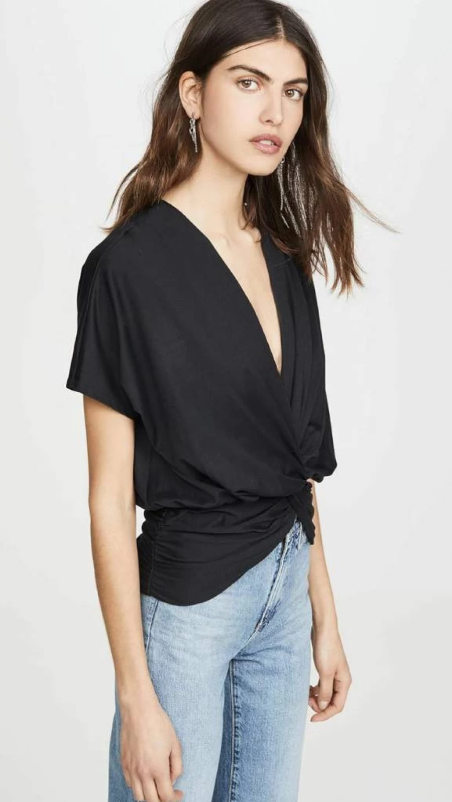 Susana Monaco Women's Dolman Sleeve Twist Front Top - Casual Chic Blouse