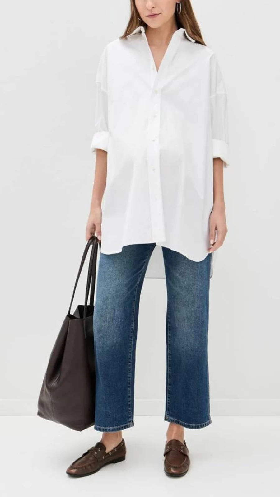 DL1961 Women's Drue Straight Leg Maternity Jeans - Low Rise 27 Inch Inseam Comfort Fit Denim Pants