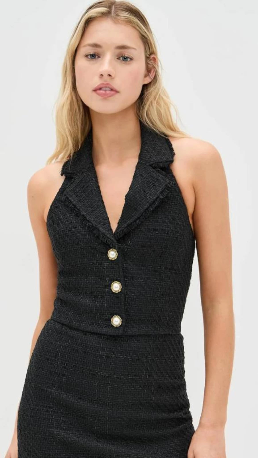 Alice + Olivia Meri Cropped Halter Blazer Top for Women - Stylish Tailored Jacket