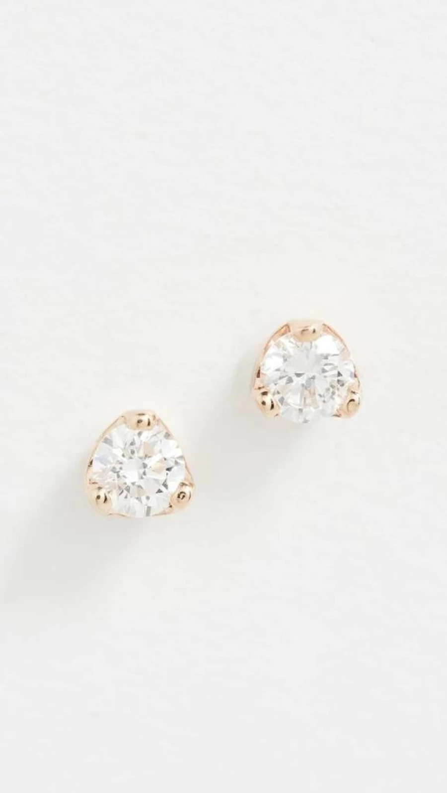 ZOE CHICCO 14K Gold Prong Set Diamond Stud Earrings 0.10 Carat Total Weight Small Hoop Earrings for Women