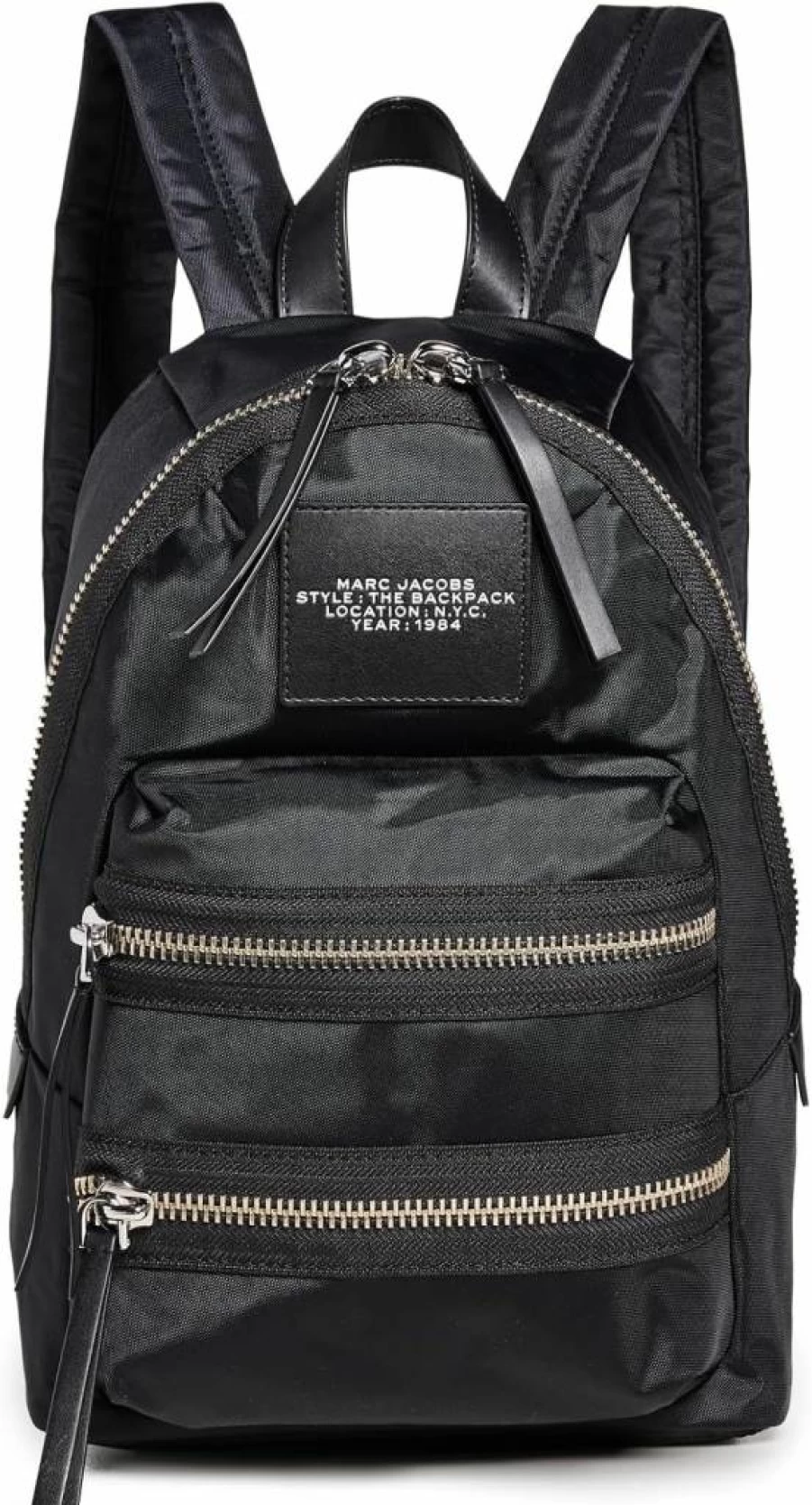 Marc Jacobs The Medium Backpack for Women - Stylish Black Leather Backpack, Spacious Design, Perfect for Work & Travel