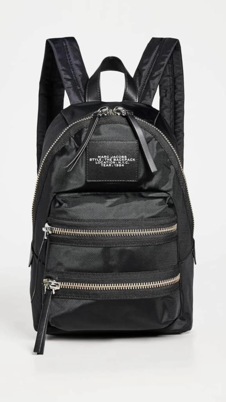 Marc Jacobs The Medium Backpack for Women - Stylish Black Leather Backpack, Spacious Design, Perfect for Work & Travel