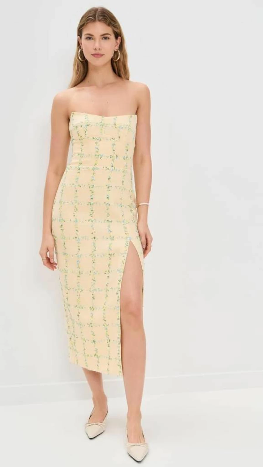 Amanda Uprichard Women's Ivy Floral Midi Dress - Elegant Short Sleeve Party Dress for Women